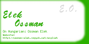 elek ossman business card